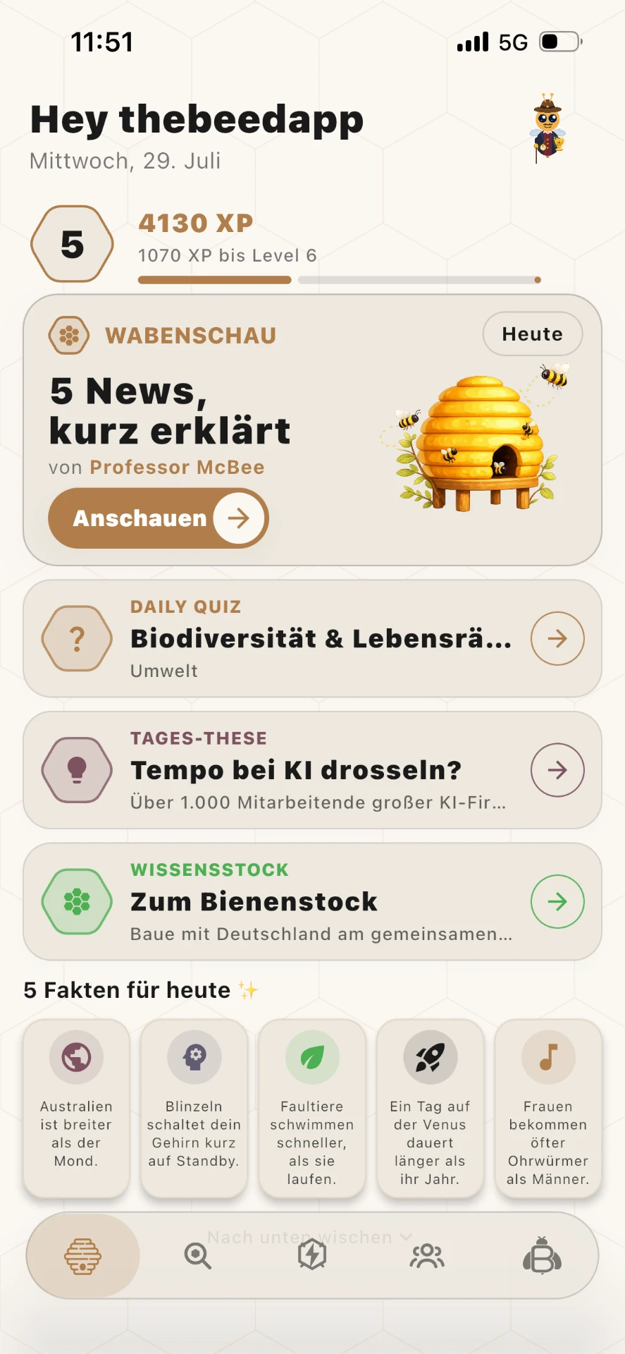 Beed Wissenskarte im hellen App-Modus